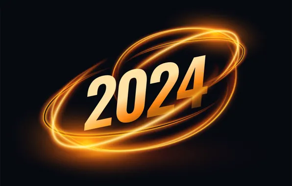 Цифры, Новый год, дата, композиция, 2024, Новый 2024 год