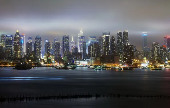 Картинка ночь, город, New York City