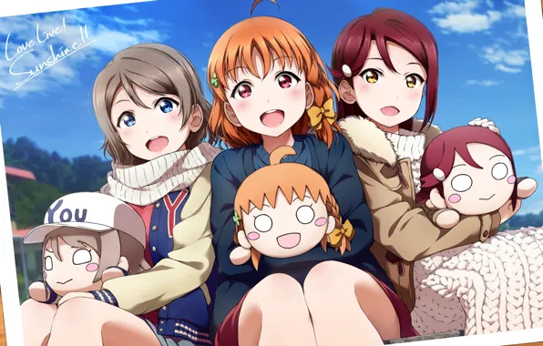 Девочки, куклы, аниме, арт, Love live!