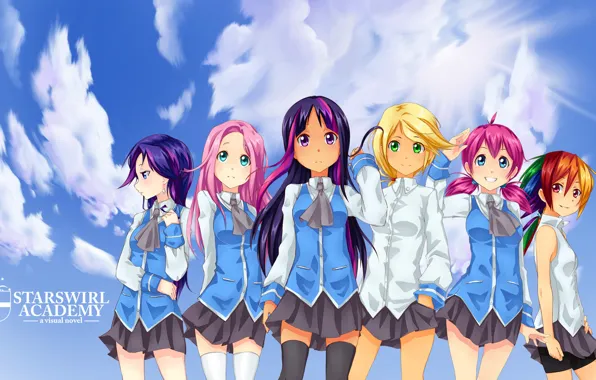 Девушки, аниме, anime, visual novel, starswirl academy