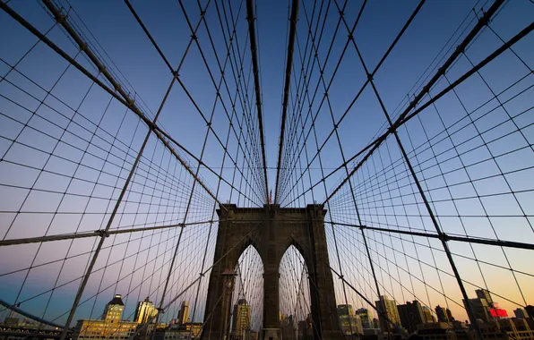 Картинка Нью-Йорк, USA, США, Бруклинский мост, New York, Brooklyn Bridge, State of New York, Штат Нью-Йорк