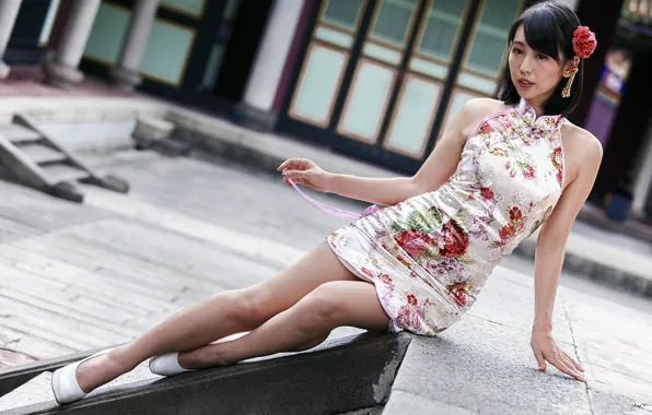 Картинка Girl, Asian, Model, Dress, Chen Xixi