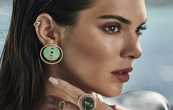 Девушка, украшения, лицо, фото, модель, макияж, красивая, Kendall Jenner