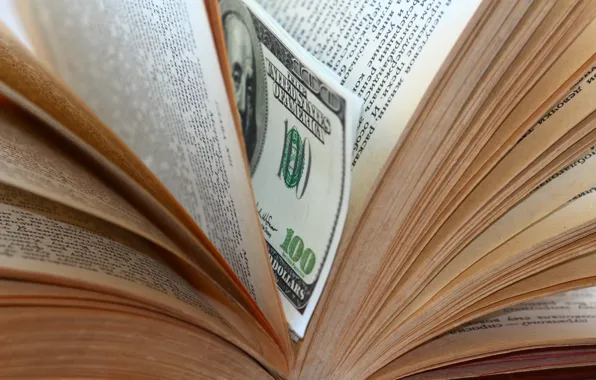 Макро, книга, доллары, закладка