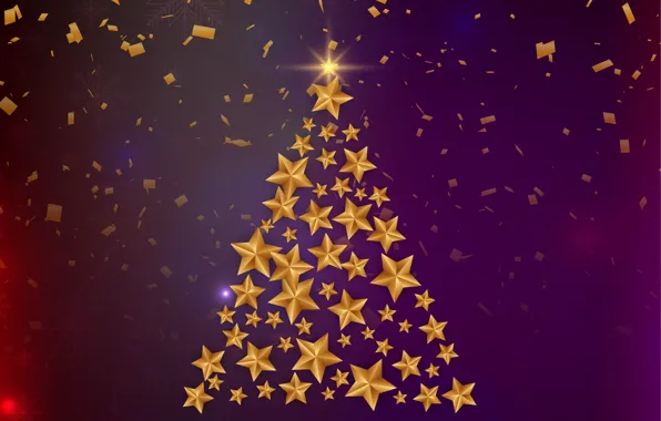 Картинка звезды, украшения, фон, золото, елка, Рождество, Новый год, golden