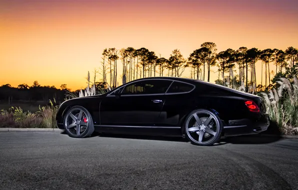 Черный, купе, Bentley, Continental GT, black, бентли, континентал