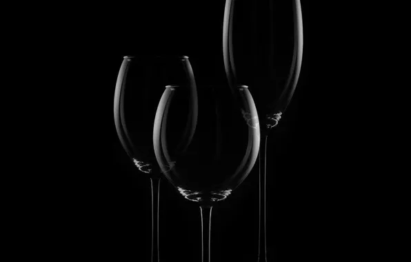 Still life, cups, glass ware, light & shadow