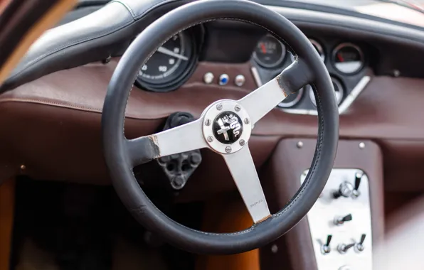 Картинка Alfa Romeo, 1967, steering wheel, 33 Stradale, Tipo 33, Alfa Romeo 33 Stradale Prototipo