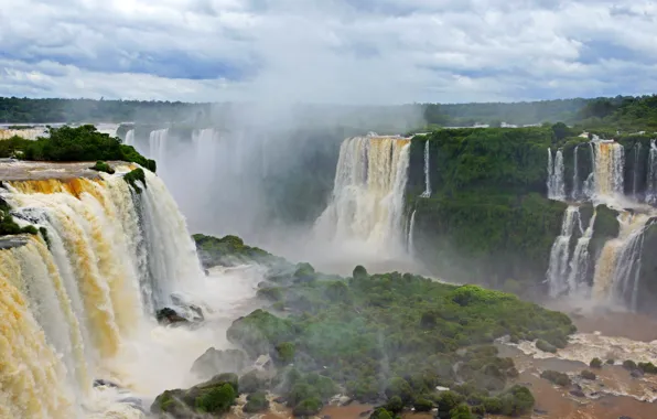 Картинка природа, фото, водопады, Бразилия, Iguazu