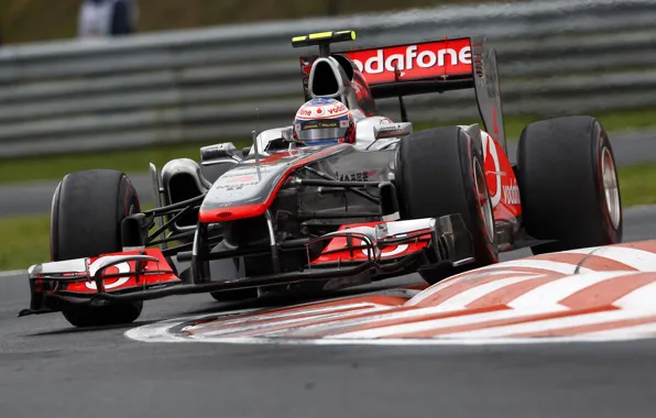 Картинка McLaren, поворот, 2011, Jenson Button, гран-при Венгрии