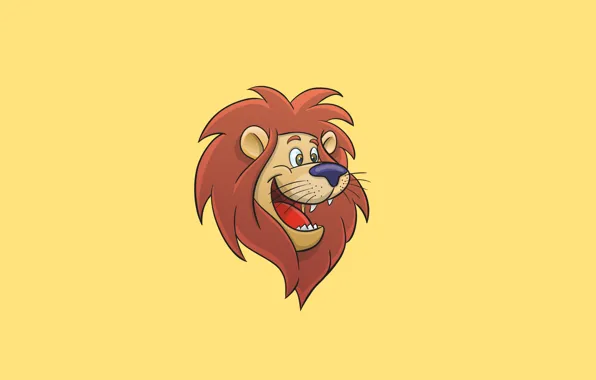 Лев, светлый фон, lion, счастливая морда