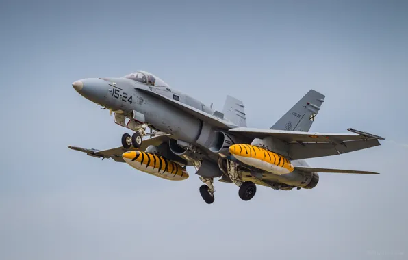 Картинка истребитель, взлёт, F/A-18, Hornet, палубный, McDonnell Douglas
