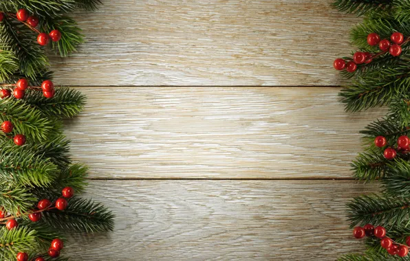 Картинка украшения, ягоды, елка, Новый Год, Рождество, happy, Christmas, wood
