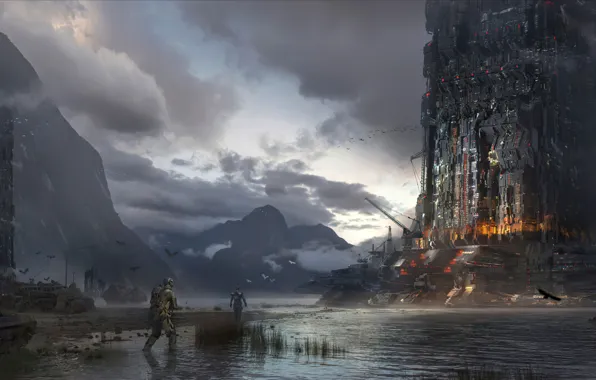 Game, landscape, art, colony, starfield