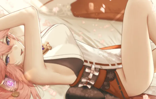 Gadis kawaii, gadis seksi, dampak genshin, yae miko genshin impact