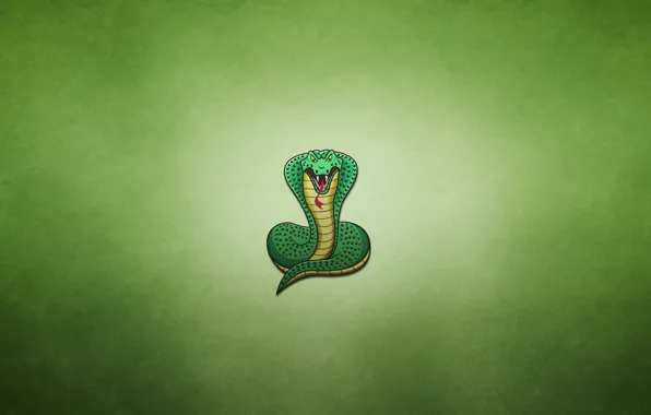 Змея, минимализм, кобра, snake, cobra, зеленоватый фон, толстопузая