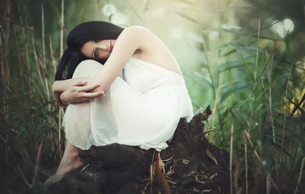 Взгляд, девушка, фон