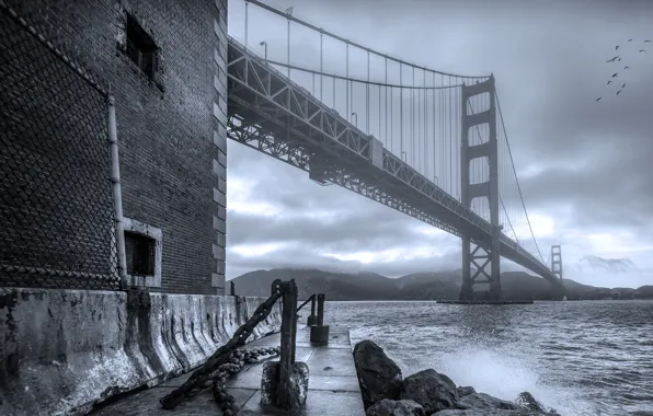 Картинка мост, канал, Сан-Франциско, Golden Gate Bridge, San Francisco