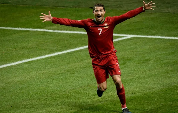 Картинка эмоции, победа, Португалия, Cristiano Ronaldo, футболист, гол, Portugal, Криштиану Роналду