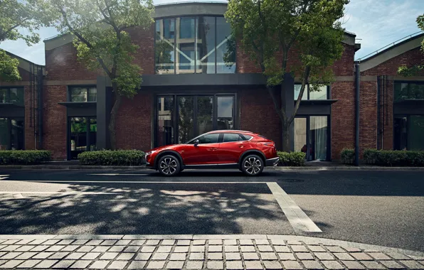 Дорога, дом, транспорт, автомобиль, Mazda CX4
