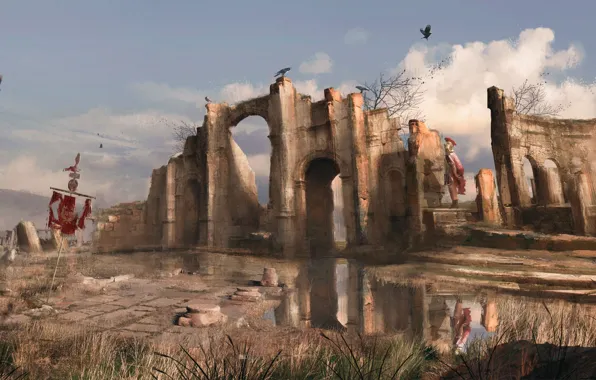 Картинка воин, руины, ruinas romanos, Class Demo