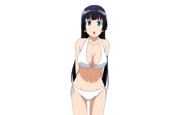 Картинка girl, sexy, long hair, boobs, anime, beautiful, pretty, brunette