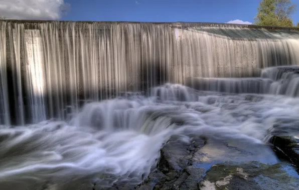 Картинка природа, река, водопад