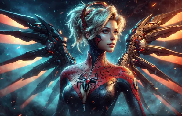 Картинка superheroes, spiderwoman, mercy-x