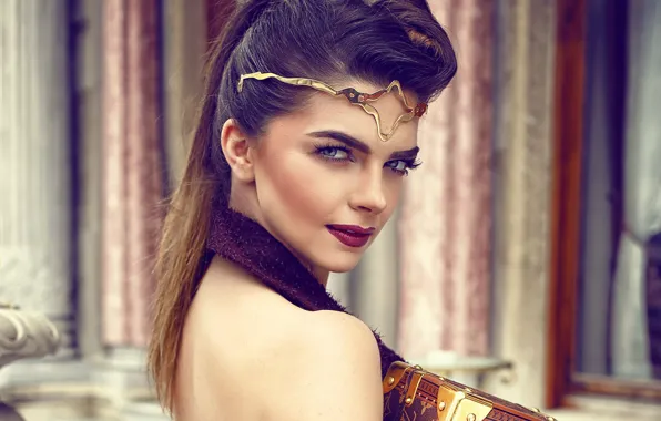 Взгляд, девушка, лицо, портрет, макияж, красивая, Pelin Karahan