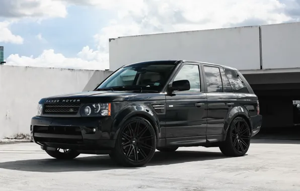 Картинка Range Rover, Black, Sport, Luxury, lowered, HSE