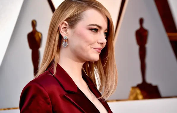Взгляд, макияж, актриса, профиль, hair, Emma Stone, Эмма Стоун
