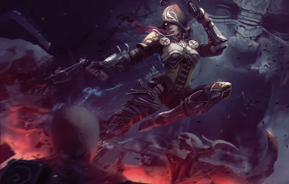 Капюшон, Diablo 3, арбалет, Demon hunter