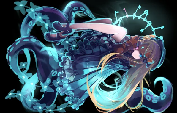 Бабочки, аниме, арт, девочка, Fate Grand Order, щюпальцы, Судьба великая кампания, Abigail Williams