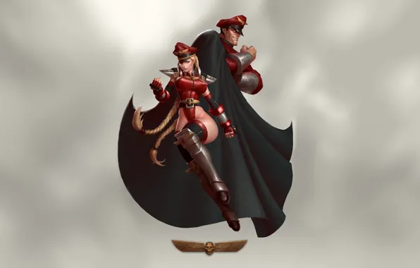 Девушка, рисунок, арт, блондинка, коса, форма, girl, Cammy