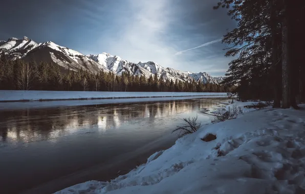 Зима, лес, река