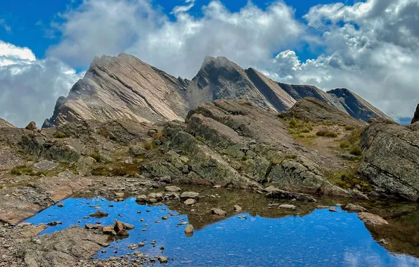Картинка облака, горы, озеро