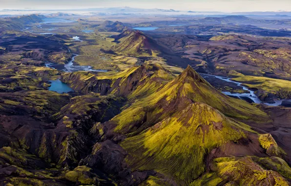 Картинка горы, долина, Исландия, реки, озёра