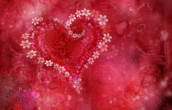 Картинка цветы, праздник, сердце, день валентина, Valentine flowers