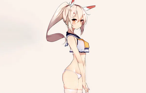 Girl, sexy, lingerie, pantsu, panties, thighhighs, long hair, anime