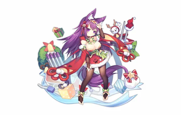 Girl, sexy, Christmas, boobs, anime, beautiful, pretty, erotic