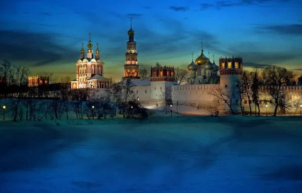 Картинка light, moscow, cold, monastery, novodevichy