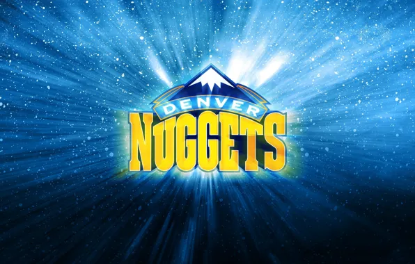 Синий, Спорт, Баскетбол, Фон, Логотип, Денвер, Самородки, Denver Nuggets