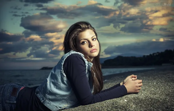 Girl, Beautiful, Coast, Water, Ocean, Lips, Eye