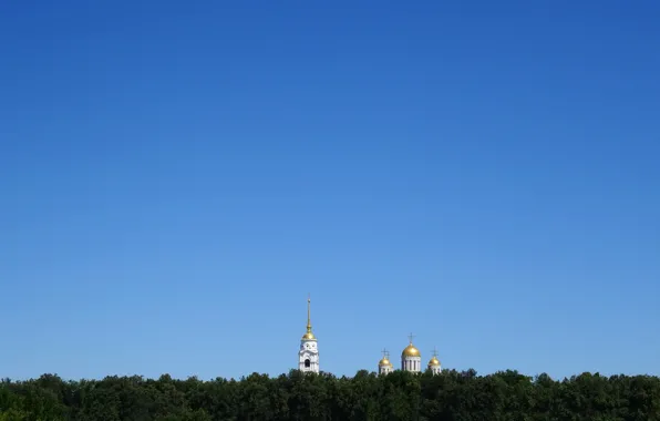 Небо, города, церковь, собор, храм, россия, владимир