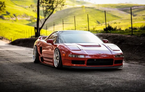 Red, Honda, Road, Acura, NSX, Trees, Honda NSX, Hills