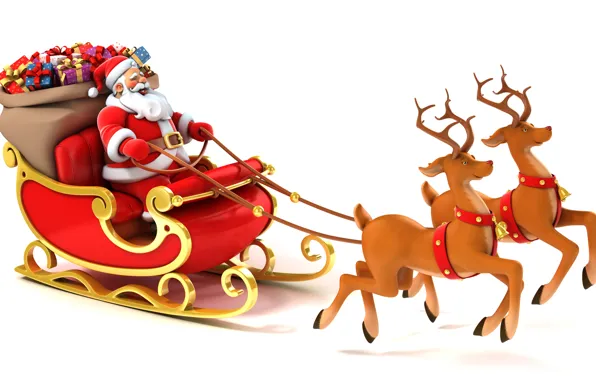 Картинка подарки, Новый год, new year, олени, merry christmas, gifts, Reindeer, vector art