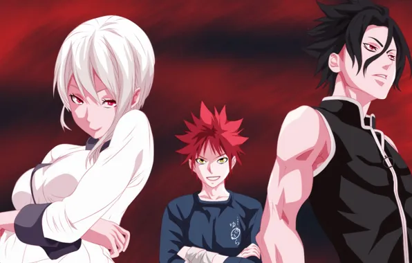 Red, girl, red hair, woman, anime, red eyes, boy, redhead