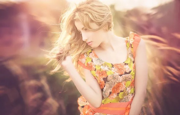 Взгляд, волосы, портрет, боке