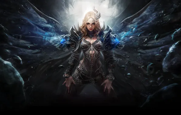Girl, MMORPG, Demon, Devilian
