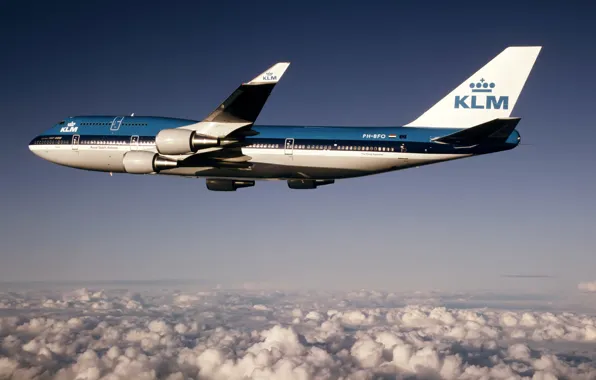 Картинка высота, Boeing, полёт, Боинг, 400, B-747, KLM, AIRFRANCE